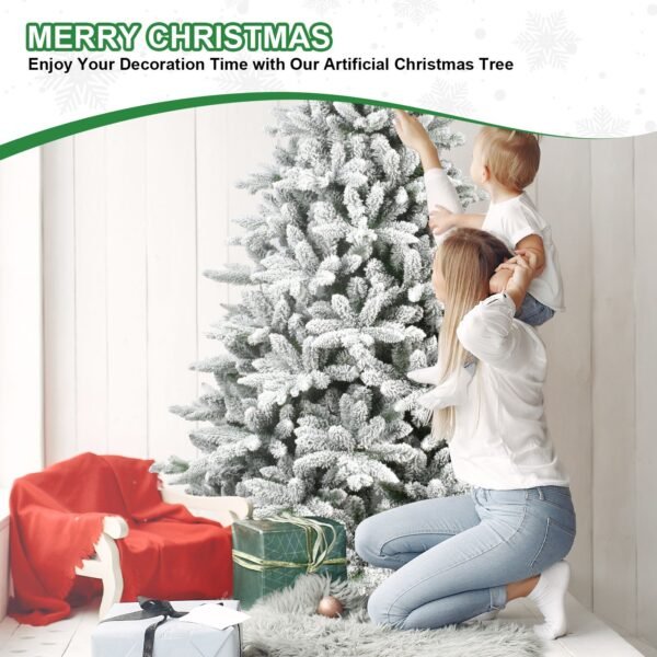 6FT Flocked Artificial Christmas Tree - Image 2
