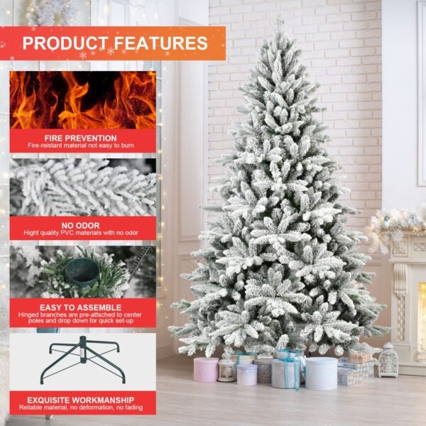 6FT Flocked Artificial Christmas Tree - Image 5