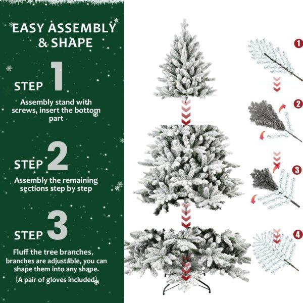 6FT Flocked Artificial Christmas Tree - Image 7